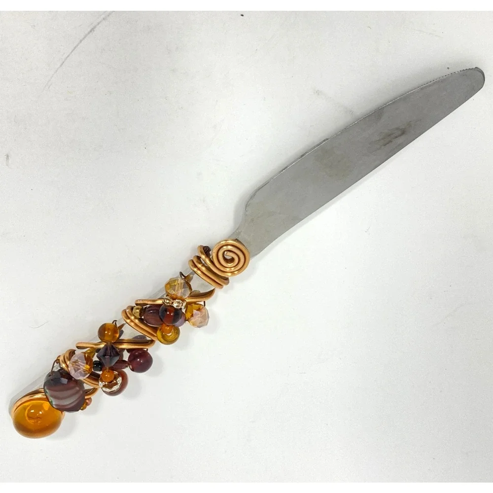 Jeweled Gold Wire Wrapped Flatware Set